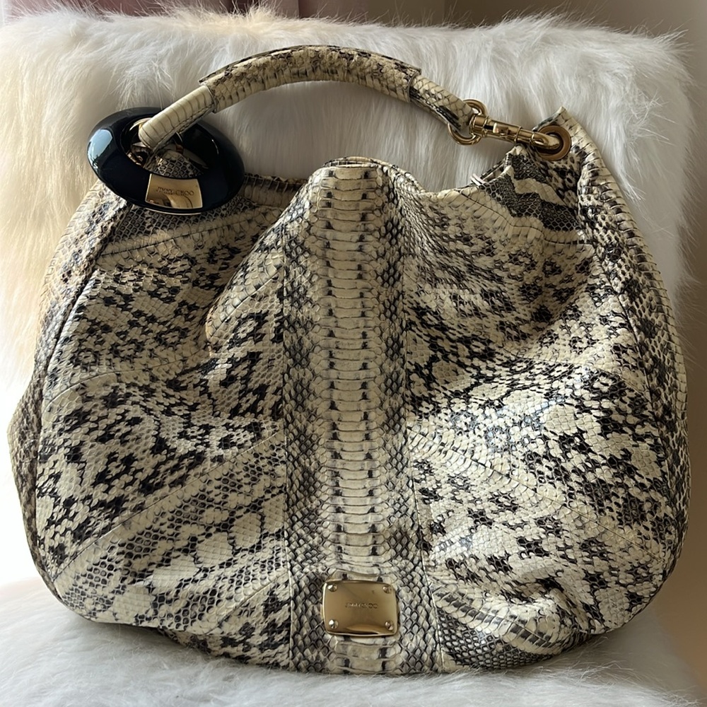 Jimmy Choo RARE snakeskin hobo tote